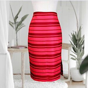 Banana Republic Stripe Pencil Skirt with Side Slit